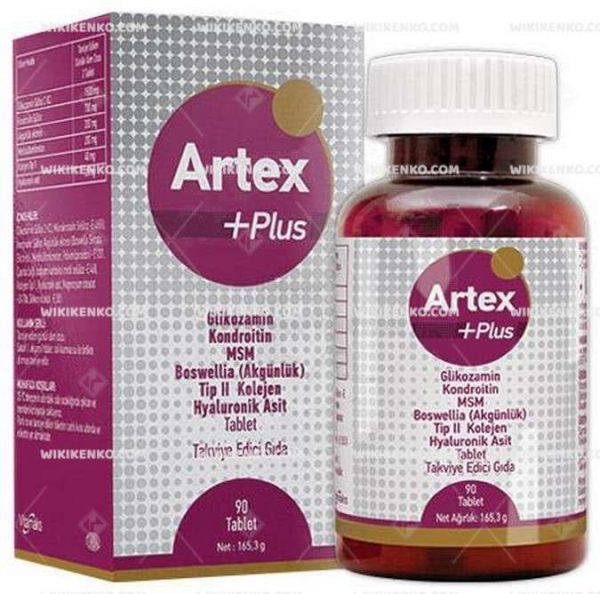 Artex Glukozamin, Kondroitin, Msm, Boswellia, Tipii Kolejen, Hyaluronik Asit + Plus Tablet