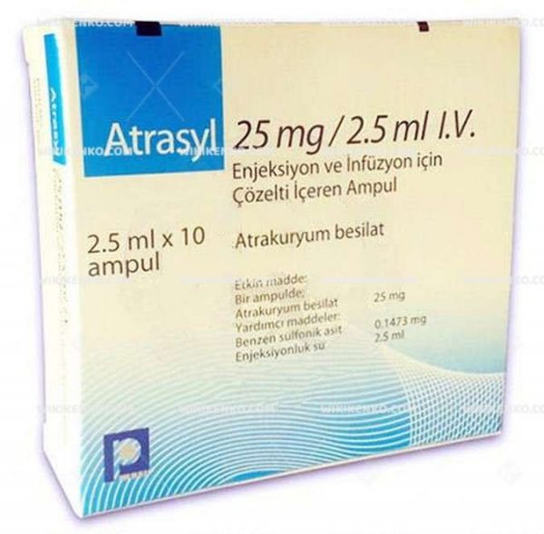 Atrasyl I.V. Injection Ve Infusion Icin Solution Iceren Ampul 25 Mg
