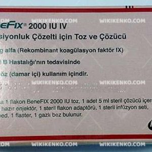 Benefix Iv Injection Solution Icin Powder Ve Cozucu 2000 Iu