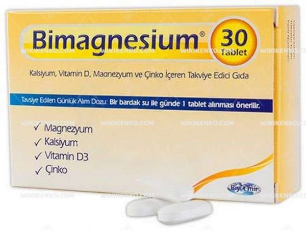 Bimagnesium Kalsiyum, Vitamin D, Magnezyum Ve Cinko Iceren Takviye Edici Gida