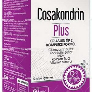 Cosakondrin Plus Glukozamin Kondroitin Msm Kollajen Tip Ii Vitamin Mineral Iceren Takviye Edici Gida