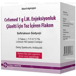Cefamed I.M. Injection Solution Icin Powder Iceren Vial 1 G