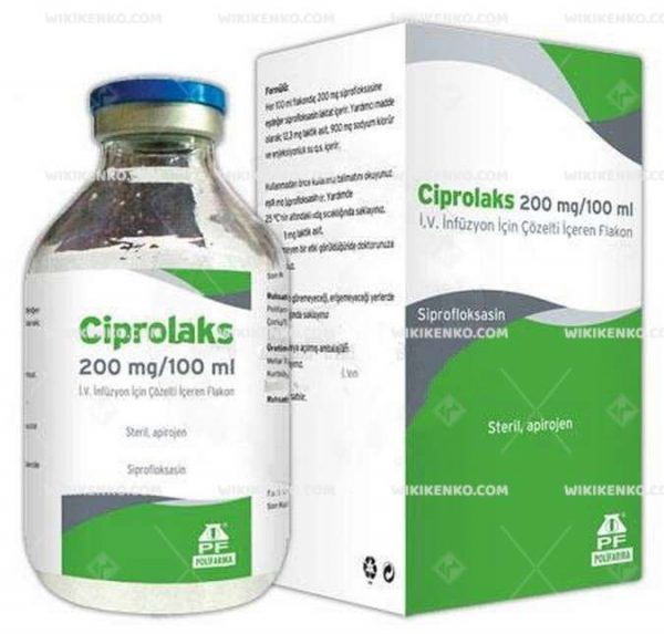 Ciprolaks I.V. Infusion Icin Solution Iceren Vial 200 Mg