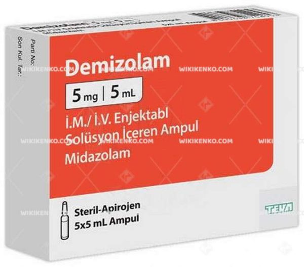 Demizolam Im/Iv Injection Solution Iceren Ampul 5 Mg