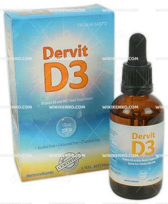 Dervit - D3 Vitamin D3 Ve Orta Zincirli Trigliseridleri Iceren Liquid Takviye Edici Gida
