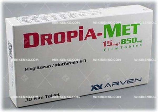 Dropia - Met Film Tablet 15 Mg / 850