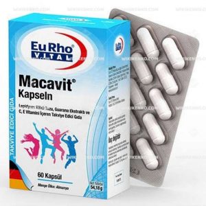 Eurho Vital Macavit Kapseln Lepidyum Koku Powder, Guarana Ekstrakti Ve C, E Vitamini Iceren Teg
