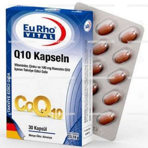 Eurho Vital Q10 Kapseln – Vitamins, Cinko Ve 100 Mg Koenzim Q10 Iceren Takviye Edici Gida