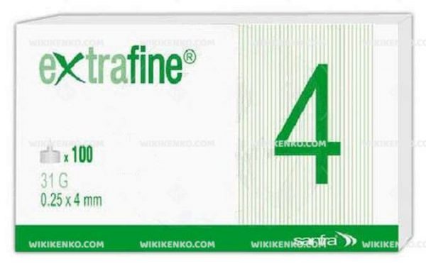Extrafine Insulin Kalem Needle 4 Mm