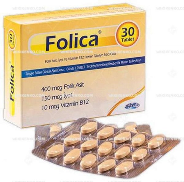 Folic - 1 Tablet Folik Asit Iceren Takviye Edici Gida