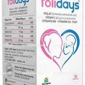 Folicus Plus Folik Asit, Iyot, Vitamin B6 Ve Vitamin B12 Takviye Edici Gida