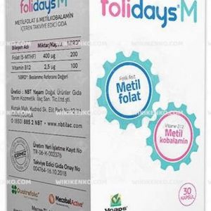 Folidays Folik Asit, Iyot, Vitamin B12, Vitamin B6 Iceren Capsule Teg