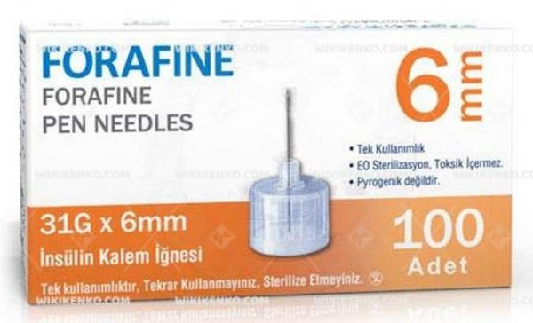 Forafine Insulin Kalem Needle 6 Mm (31G)