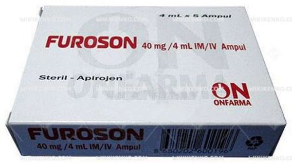 Furoson Im/Iv Injection Solution Iceren Ampul 40 Mg/4Ml