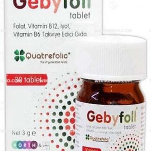 Gebyfoll Tablet Folat, Vitamin B12, Iyot, Vitamin B6 Takviye Edici Gida