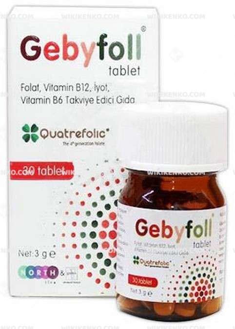 Gebyfoll Tablet Folat, Vitamin B12, Iyot, Vitamin B6 Takviye Edici Gida
