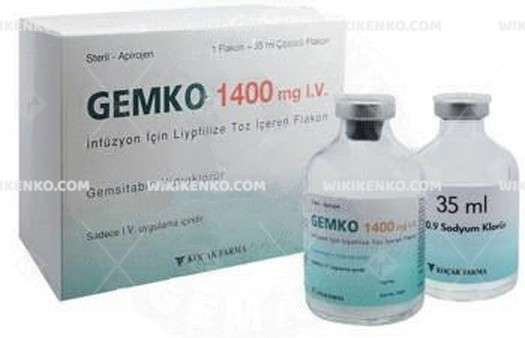 Gemko Iv Infusion Icin Liyofilize Powder Iceren Vial 1400 Mg