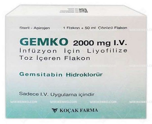Gemko Iv Infusion Icin Liyofilize Powder Iceren Vial 2000 Mg