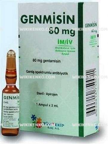 Genmisin Im/Iv Injection Icin Solution Iceren Ampul 80 Mg/Ml