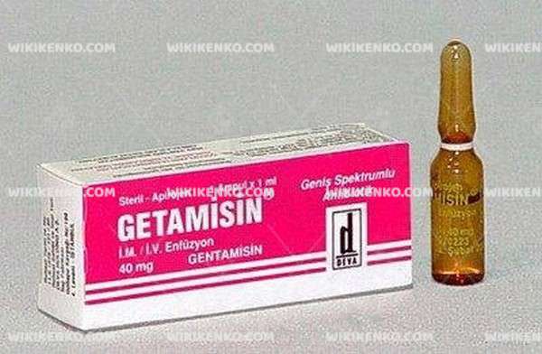 Getamisin Im/Iv Injection Icin Solution Iceren Ampul 40 Mg