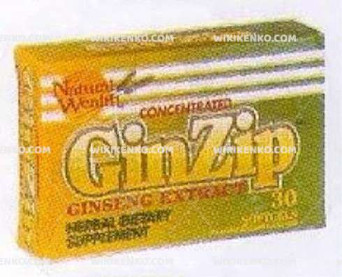 Ginzip (Ginseng Extract) 30 Softgel