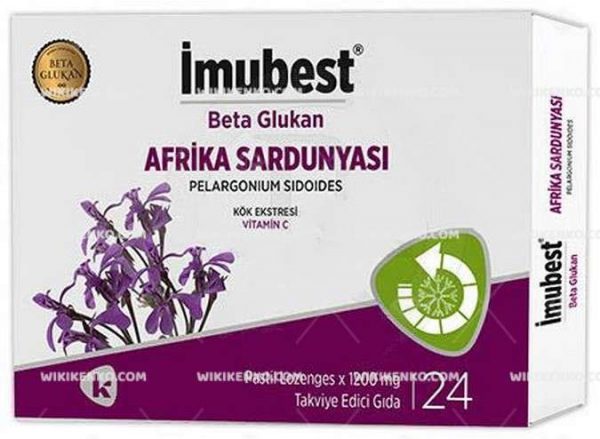 Imubest Pastil Beta Glukan Afrika Sardunyasi (Pelargonium Sidoides) Kok Eks. Ve Vitamin C Ic. Teg