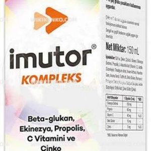 Imutor Kompleks Beta Glukan, Ekinezya, Propolis, C Vitamini Ve Cinko Iceren Takviye Edici Liquid Teg