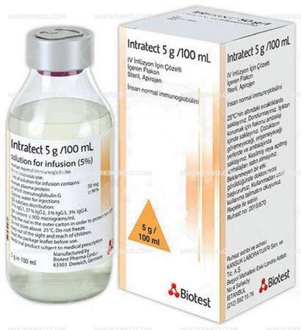Intratect Iv Infusion Icin Solution Iceren Vial 100 Ml
