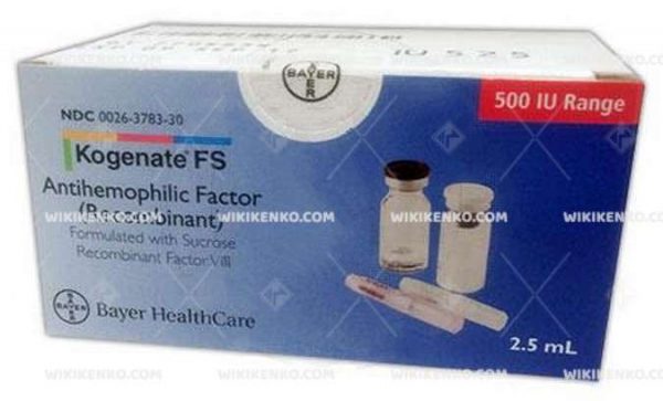 Kogenate Fs Iv Injection Icin Liyofilize Powder Iceren Vial 500 Ui