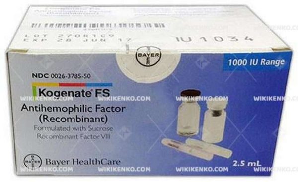 Kogenate Fs Iv Injection Icin Liyofilize Powder Iceren Vial 1000 Ui