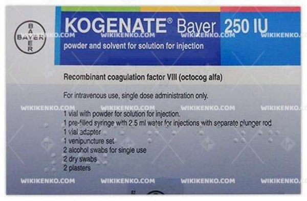 Kogenate Bayer Iv Injection Icin Liyofilize Powder Iceren Vial 250 Ui