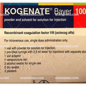Kogenate Bayer Iv Injection Icin Liyofilize Powder Iceren Vial 1000 Ui