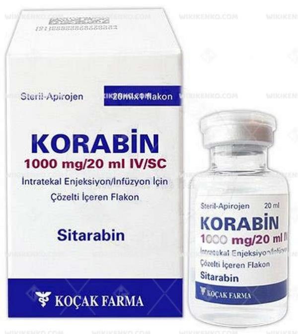 Korabin Iv/Sc Intratekal Injection/Infusion Icin Coz. Iceren Vial 1000 Mg/2Ml