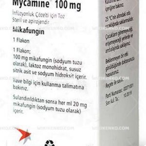 Mycamine Infusionluk Solution Icin Powder 100 Mg