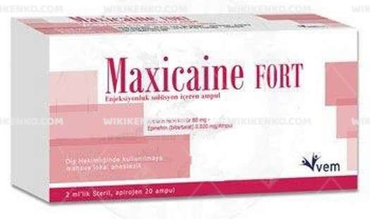 Maxicaine Fort Injection Solution Iceren Ampul