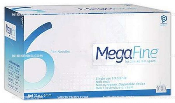 Megafine Insulin Kalem Needle 6Mm