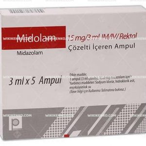 Midolam Im/Iv/Rektal Solution Iceren Ampul  15 Mg