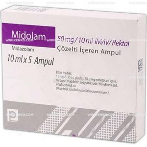 Midolam Im/Iv/Rektal Solution Iceren Ampul  50 Mg
