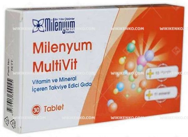 Milenyum Multivit Vitamin Ve Mineral Iceren Takviye Edici Gida