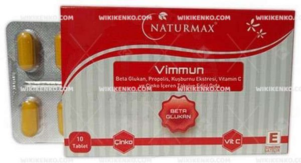 Naturmax Vimmun Beta Glukan,Propolis,Kusburnu Ekstresi,Vitamin C Ve Cinko Iceren Tablet Teg