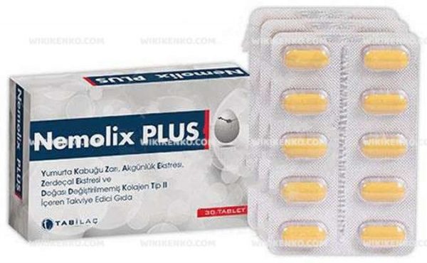 Nemolix Plus Yumurta Kabugu Zari, Akgunluk Ekstresi, Zerdecal Ekstresi Ve Dogasi Degistirilmemis Kol