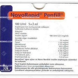 Novorapid Penfill Injection Solution Iceren Kartus