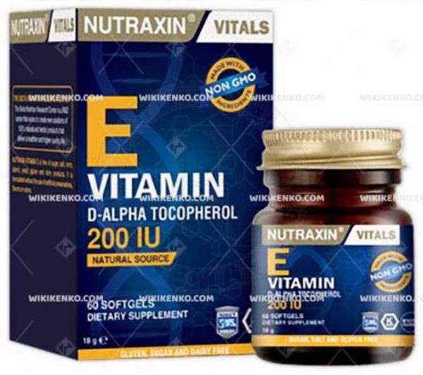 Nutraxin Vitamin E Iceren Soft Gelatin Capsule Takviye Edici Gida