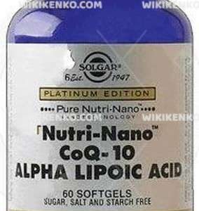 Nutri – Nano Coq – 10 Alpha Lipoic Acid Soft Gelatin Capsule