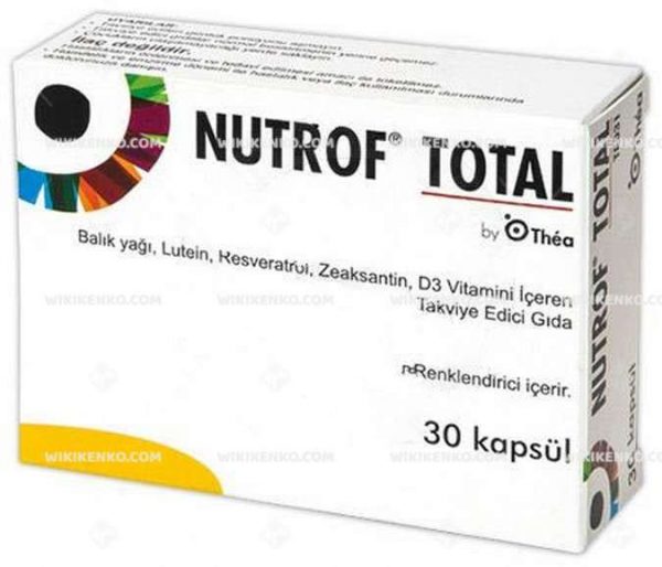 Nutrof Total Fish Oil, Lutein, Resveratrol, Zeaksantin, D3 Vitamini Iceren Takviye Edici Gida
