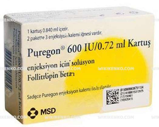 Puregon S.C. Injection Icin Solution Iceren Kartus 600 Iu/0.36Ml