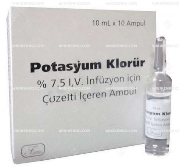 Potasyum Klorur Iv Infusion Icin Solution Iceren Ampul