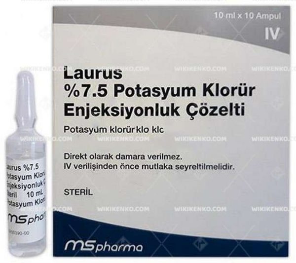 Laurus Potasyum Klorur Solution Iceren Ampul