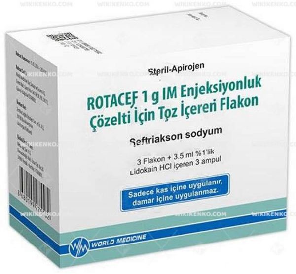 Rotacef Im Injection Solution Icin Powder Iceren Vial 1 G