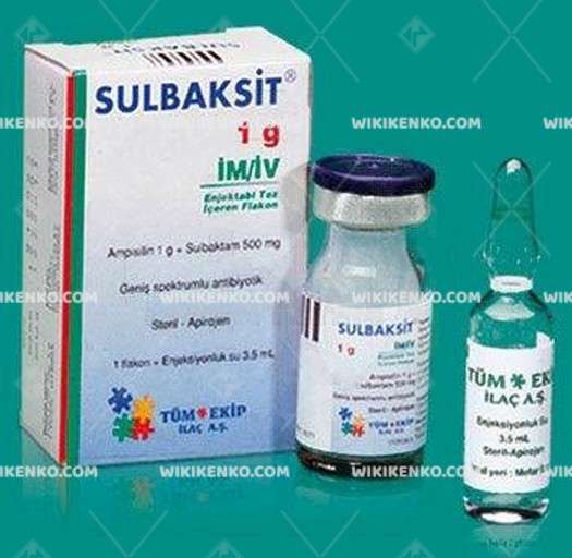 Sulbaksit Im/Iv Injection Vial 1000 Mg/500Mg